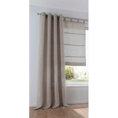 Vorhang KUTTI "Metis Leinen" Gr. 3, beige (natur), B:140cm H:225cm, Leinen, Gardinen, blickdicht, natürliche Leinen-Gardine, einfarbig, pflegeleicht, Basic
