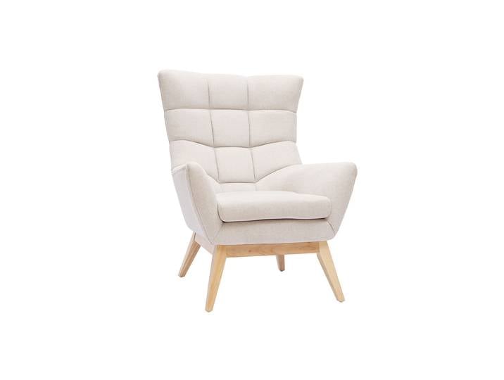 Sessel Skandinavisch beige aus Holz BRODY