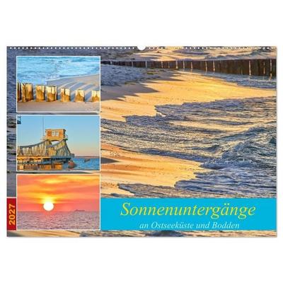 Sonnenuntergänge an Ostseeküste und Bodden (Wandkalender 2027 DIN A2 quer), CALVENDO Monatskalender