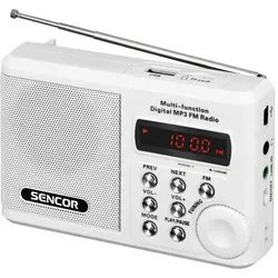 Sencor radio receiver 7.2x11x2.9cm SRD215W (FM, Bluetooth), Radio, Weiss
