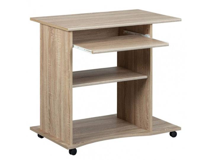 LIST - Meuble Informatique sur Roulettes Aspect Bois
