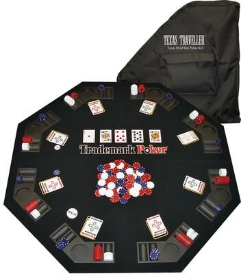 Trademark Poker TEXAS TRAVELER - Table Top & 300 Chip Travel Set