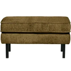 Hocker Rodeo aus Struktursamt, modernes Design, brass braun, gepolstert, Metallgestell