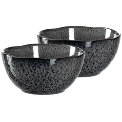 Leonardo MATERA Keramikschale klein 12 cm anthrazit 2er Set