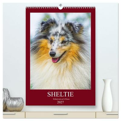 Sheltie - Wirbelwind auf 4 Pfoten (hochwertiger Premium Wandkalender 2027 DIN A2 hoch), Kunstdruck in Hochglanz