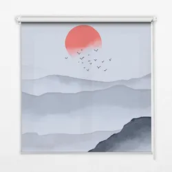 INNENROLLO - Fensterrollo - Rollo - 100x180 cm - Berge im Nebel