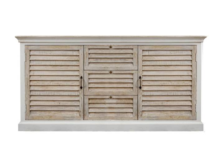LC Home Hampton Sideboard aus Mangoholz mit Lamellenfront