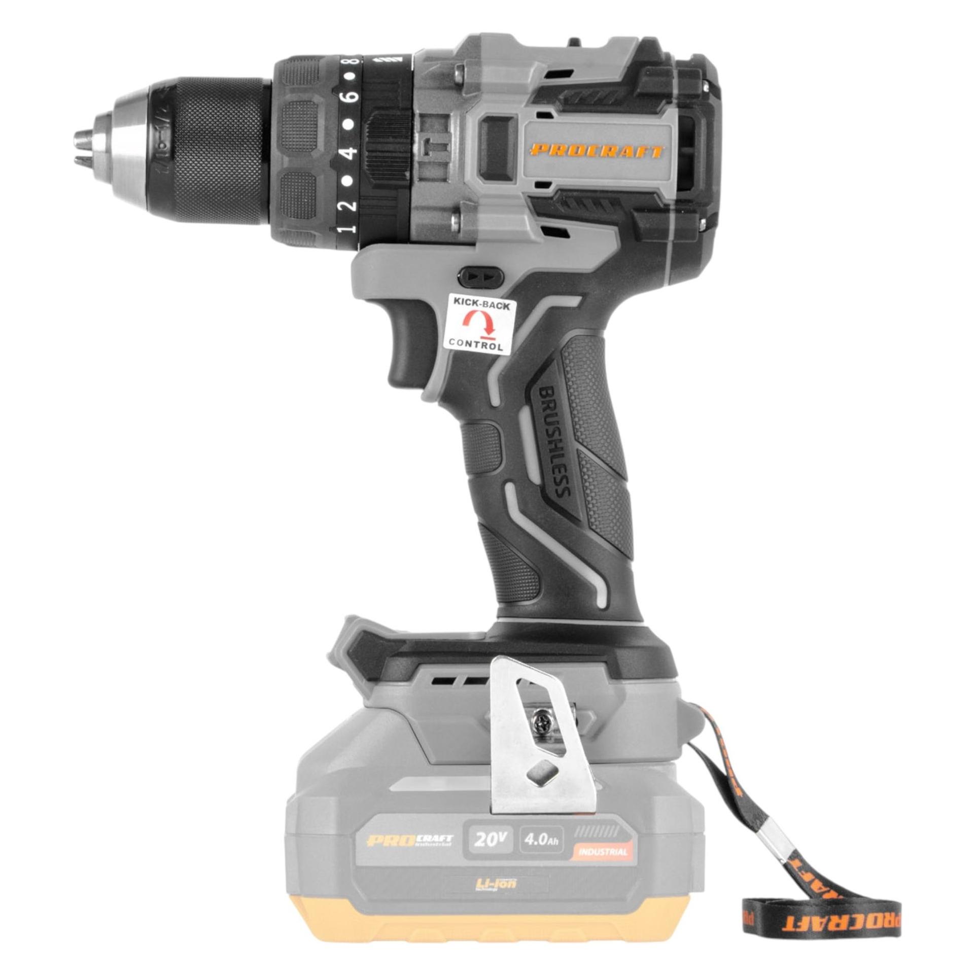Procraft Industrial CD20B-BB Akku Bohrschrauber 20 V 150 Nm Brushless Solo - ohne Akku, ohne (Bohrschrauber) (CD20B-BB)