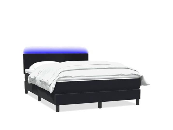 KKgypkn Boxspringbett mit Matratze & LED Schwarz 160x210 cm Samt