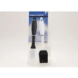 Backpinsel und Teigschaber – Unverzichtbares Küchenwerkzeug für Backen & Kochen, 1 Stück in Schwarz/Weiß, Länge 200-220mm