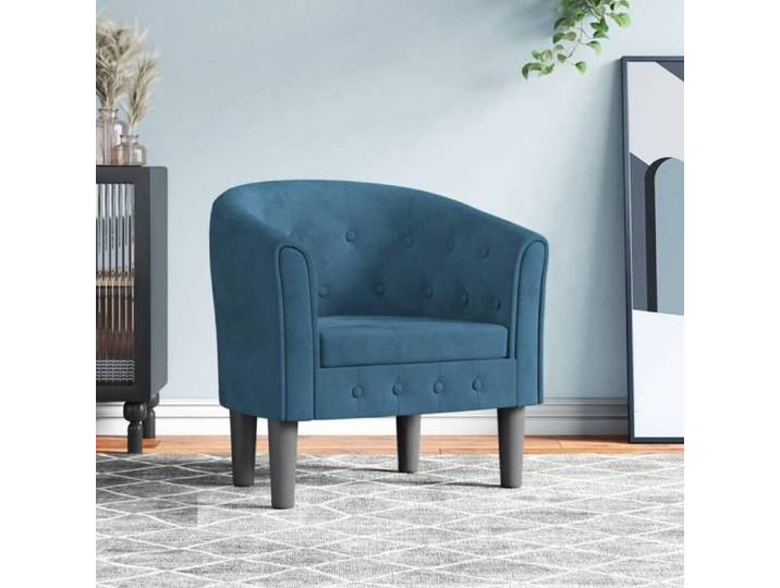 Promo 2026 Chaise cabriolet bleu foncé velours - Fauteuil siège salon - 70x56x68 cm 2948