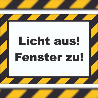 HB-Druck Licht aus Fenster zu Aufkleber A4 (210x297mm)