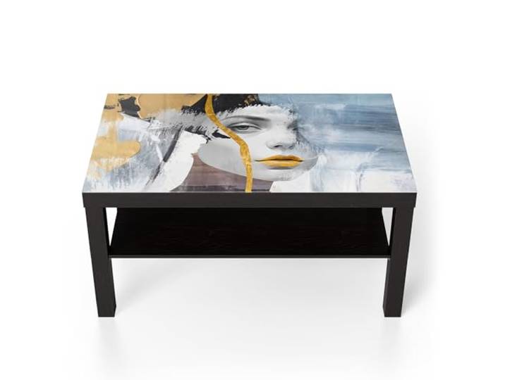 DEQORI Glastisch schwarz groß 90x50 cm Motiv Fragmentierte Eleganz ausgefallener Beistelltisch aus Glas Hochglanz Couchtisch fürs Wohnzimmer moderner Couch Tisch mit Design