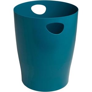 Exacompta Papierkorb 45328D, ECOBIN NeoDeco, blaugrün, rund, aus Kunststoff, 15 Liter