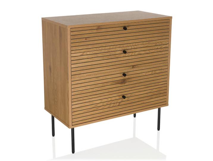 Mid.you Kommode, Eichefarben, Metall, 80x85x40 cm, Kleinmöbel, Kommoden, Kommoden