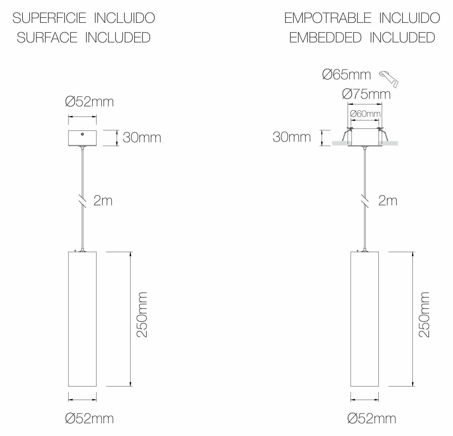 Beneito & Faure Atmos GU10 cilindrische hanglamp, matwit