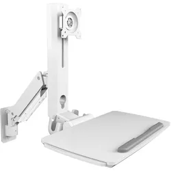 Icy Box IB-WS700-W Sit-Stand-Workstation, Monitor Halterung, Weiss