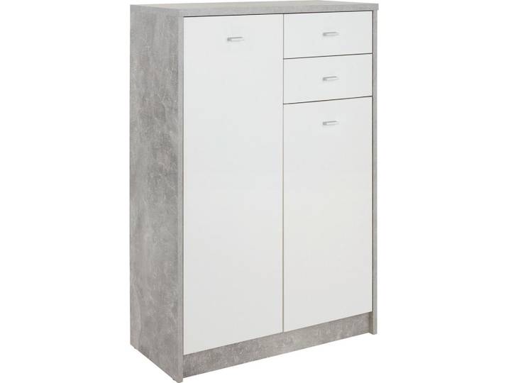 Kommode B 74cm 4-You New, Betonoptik/Weiß