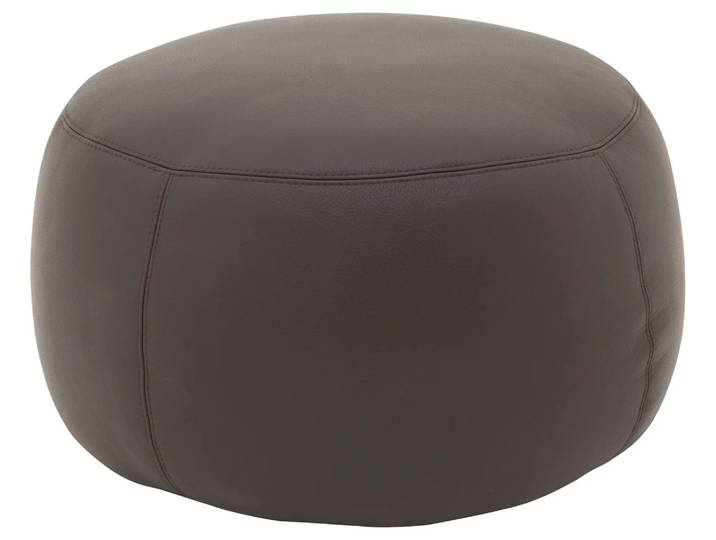 Hocker Annabelle Leder D: 60 cm Candy / Farbe: Brown / Material: Leder