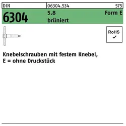 Sandisk, Schrauben, DIN 6304 Form E Knebelschraube M12x70 Stahl 5.8 brüniert m. festem Knebel