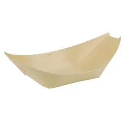 PAPSTAR 50 Fingerfood - Schalen, Holz "pure" 14 cm x 8,2 cm "Schiffchen"