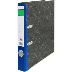 Böttcher-AG Ordner Karton, A4, 5cm, schwarz marmoriert, Rücken blau