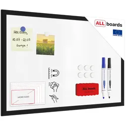 ALLBoards Magnetisches Whiteboard mit schwarzen Holzrahmen 60x40cm