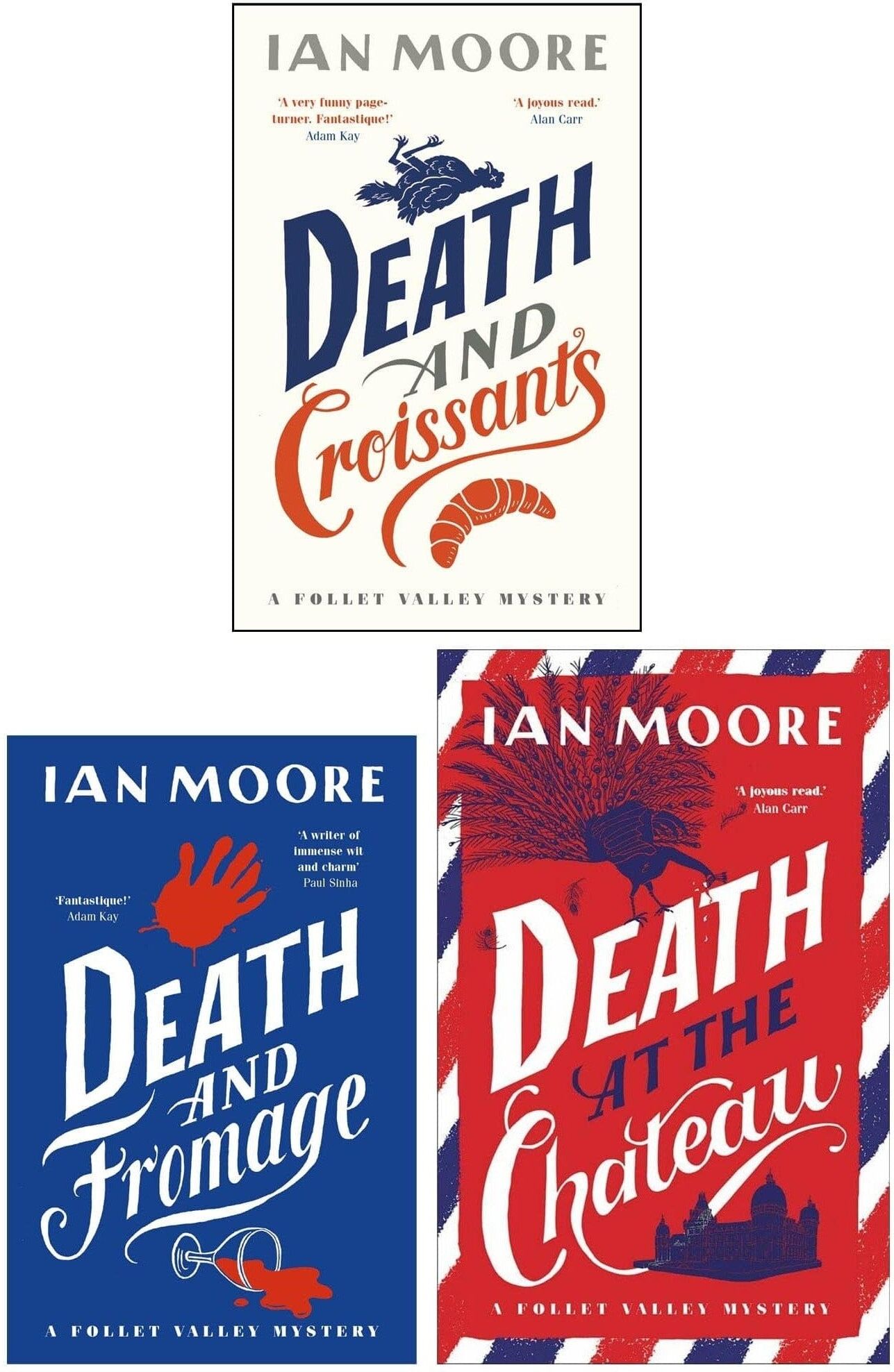 Duckworth Books A Follet Valley Mystery By Ian Moore 4 Books Collection Set (Death and Fromage, Death and Croissants, Death at the Chateau [Hardback])