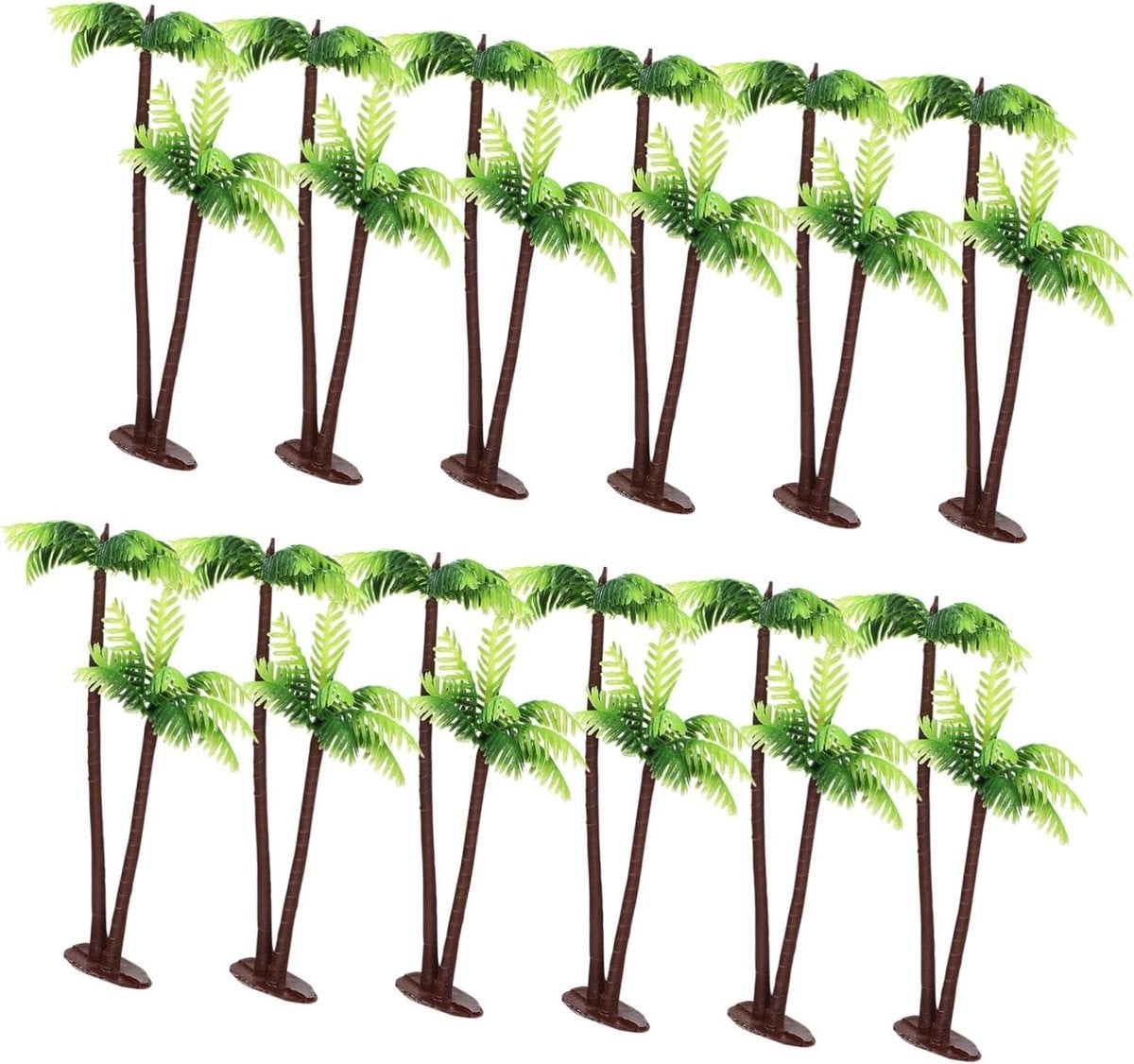Set van 12 realistische kunstmatige kokospalmen voor decoratie, groen