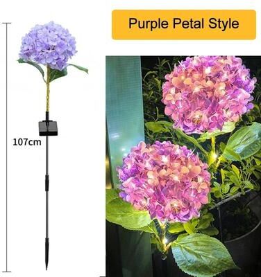 Uplifted Finds Solar LED Hydrangea Garden Light   IP54 Waterproof Outdoor Landscape Floral Lamp 2 Pcs purple