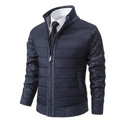 Herren Strickjacke Kleid Pullover Zip Pullover Reißverschluss Pullover Jacke Fleece Pullover Gerippt Stricken Ständer Bekleidung Winter Rote Marineblau S M L