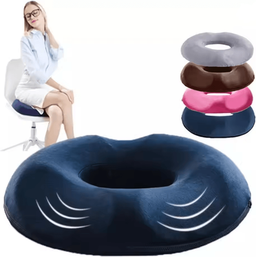 Inspire Essentials Orthopedic Donut Pillow Seat Cushion With Memory Foam For Tailbone And Hemorrhoid Relief coffee