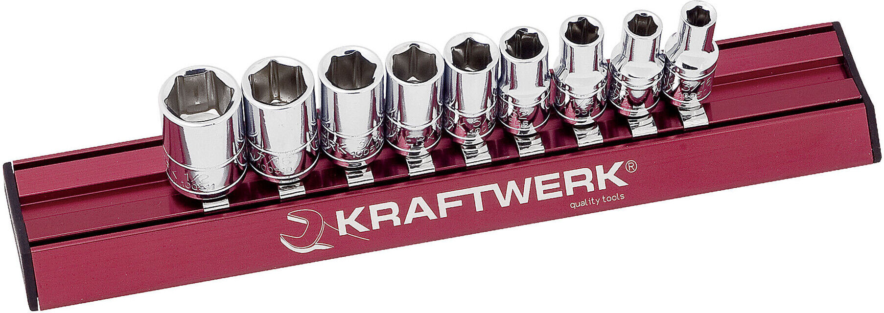 Kraftwerk Zoll-Stecknusssatz MAGALU 1/4", 9-tlg. (100599)