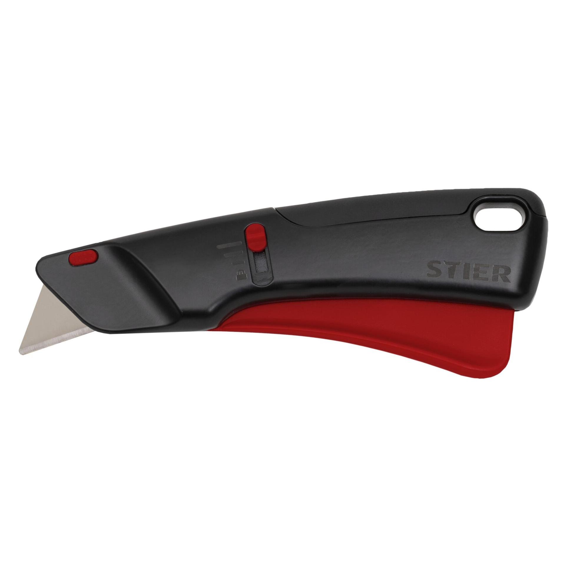Stier Sicherheits-Cuttermesser Premium mit 10 Ersatz-Klingen, automatischem Klingeneinzug (Cutter) (97483681)