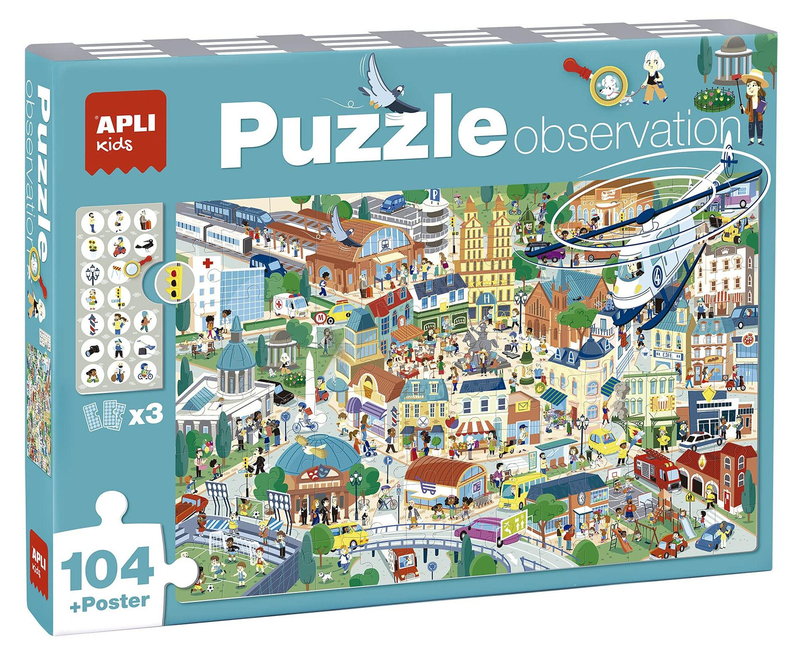 APLI Kids 18820 Stad Puzzel met 104 stuks voor kinderen van 5 jaar