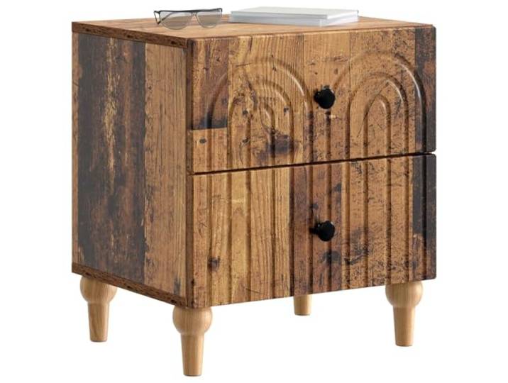KTHLBRH Nachttisch, 2 Stück, antikes Holz, 43 x 34,5 x 48 cm Technisches Holz, 4 Schubladen, leicht zu reinigen, kompaktes Raumdesign