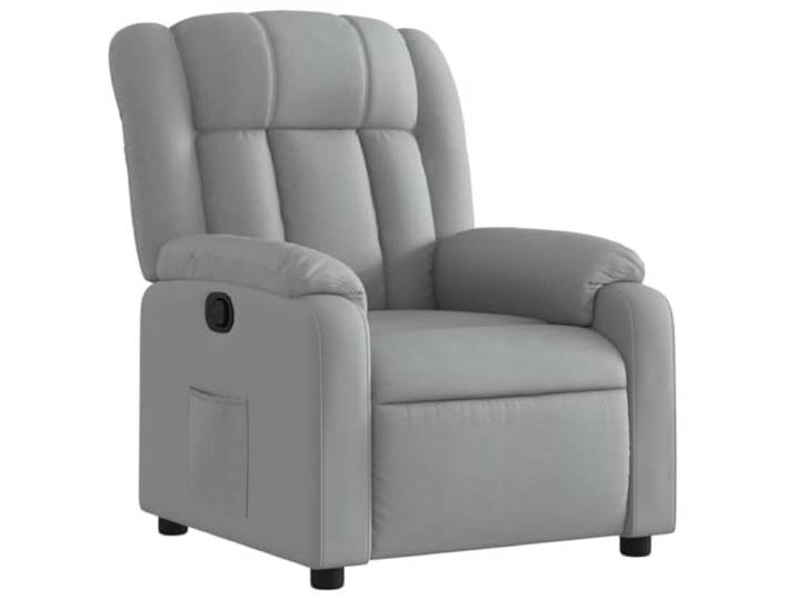 HAQWRDQSG Relaxsessel mit Liegefunktion Stoff Manuell Ruhesessel Hellgrau Ergonomischer TV-Sessel mit manueller Liegefunktion und Seitentasche für das Wohnzimmer.