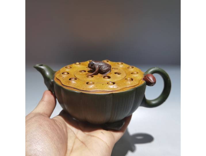 7 Nepalese folk Yixing violet argile théière poterie grenouille feuille de lotus Pot bouilloire graine de lotus théière Pot théière ornements de bureau