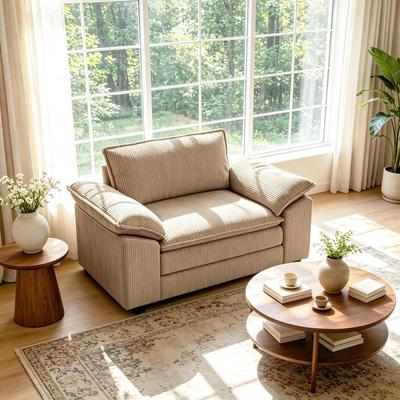 DREAMSIDEA Modern Corduroy Accent Chair Upholstered Armchair