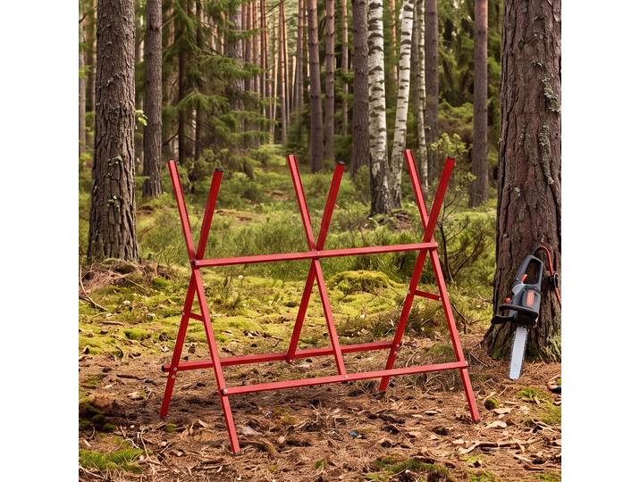 HOMCOM Tréteau Pliant Acier Robuste Réglable 150kg Rouge
