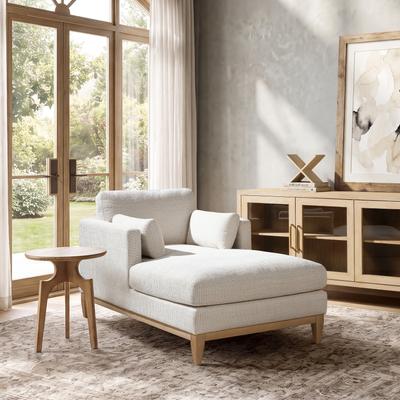 Taylor "Knox 65"" Modern Farmhouse Performance Velvet Chaise Lounge Chair"