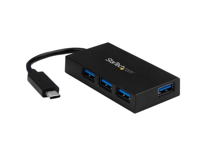 StarTech.com Concentrateur USB-C 4 Ports USB-A (USB 3.0 SuperSpeed 5Gbps) - Concentrateur de Charge Portable USB-C vers USB-A BC 1.2 avec Adaptateur S