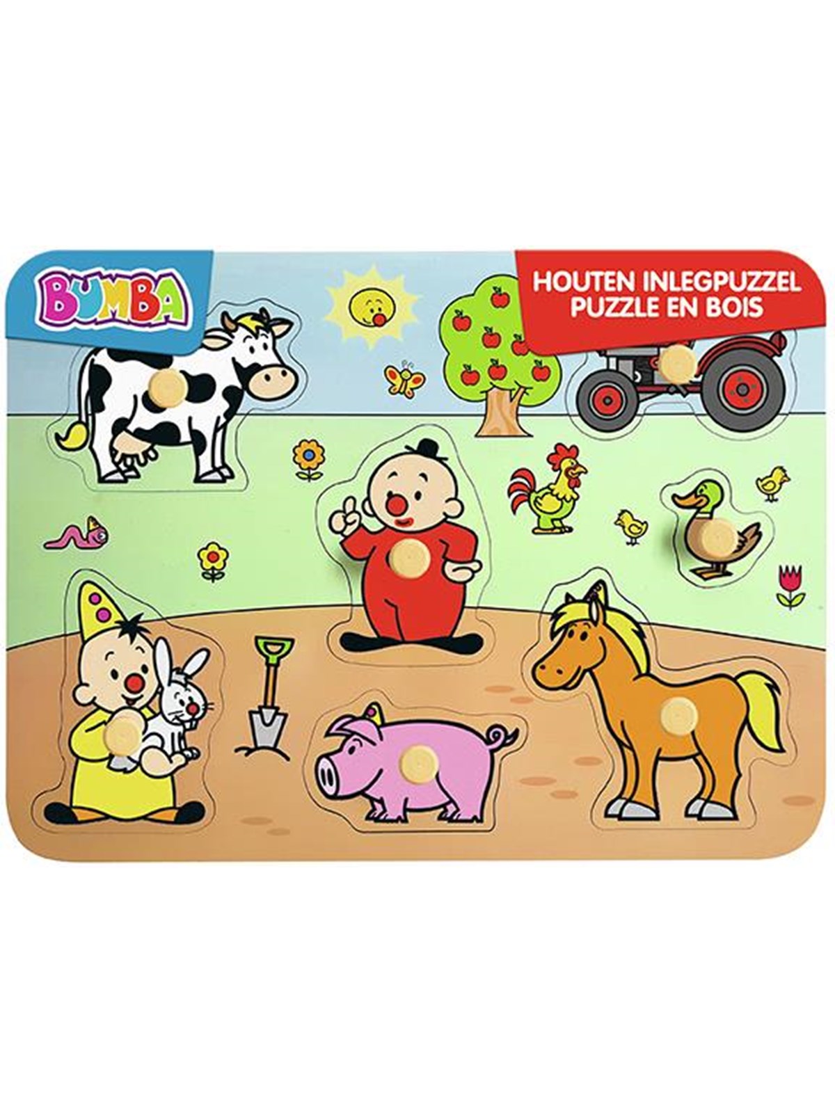 Studio 100 Bumba Wooden Stud Puzzle Farm 7 pcs. Holz