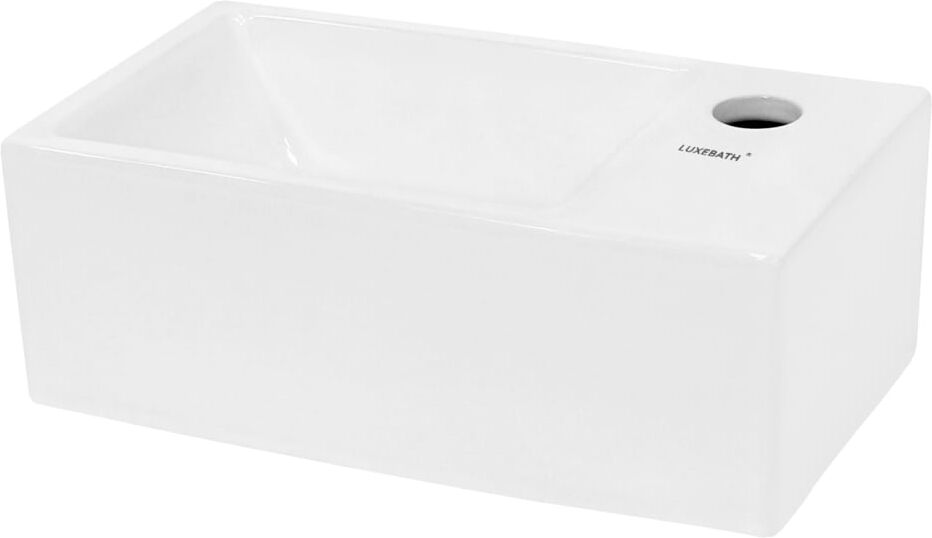 ECD Germany Lavabo cuadrado baño cerámica pila lavamanos sobre encimera