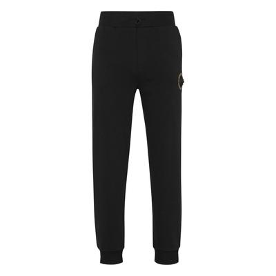 Jogginghose PLEIN SPORT "Tiger", Herren, Gr. S, US-Größen, schwarz (02, schwarz), Obermaterial: 59% Baumwolle, 41% Polyester, Hosen Jogginghose