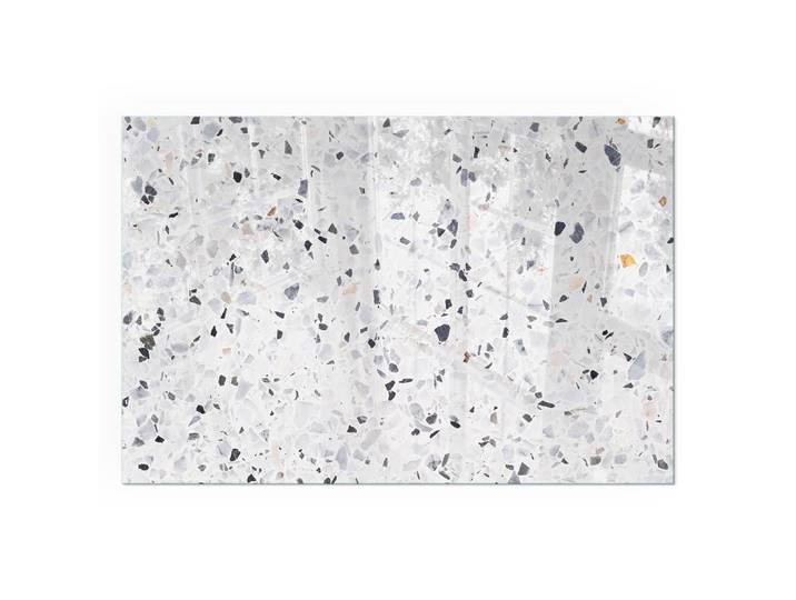 Tulup Kaminbodenplatte 60x40 cm - Steinmuster mit Partikeln, Weiß, Glas, Rechteckig, 60x40x0.4 cm, Elektrogeräte, Heizgeräte, Elektrokamine