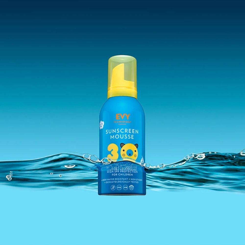 Evy Technology Mousse solar Kids Protección infantil de larga duración con alto FPS 150mL SPF50