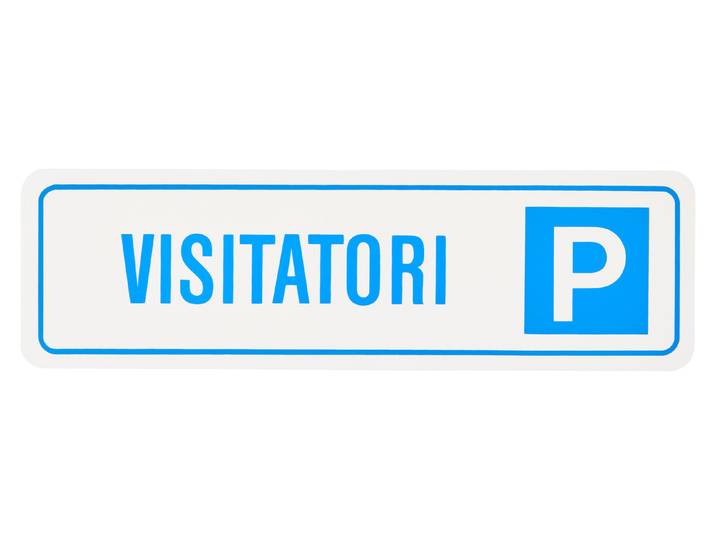 Schild «P» Visitatori 33 × 9.5 × 0.1 cm
