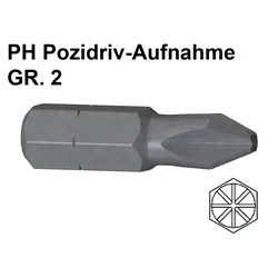 Kahrs Bit - PH Pozidriv-Aufnahme GR. 2