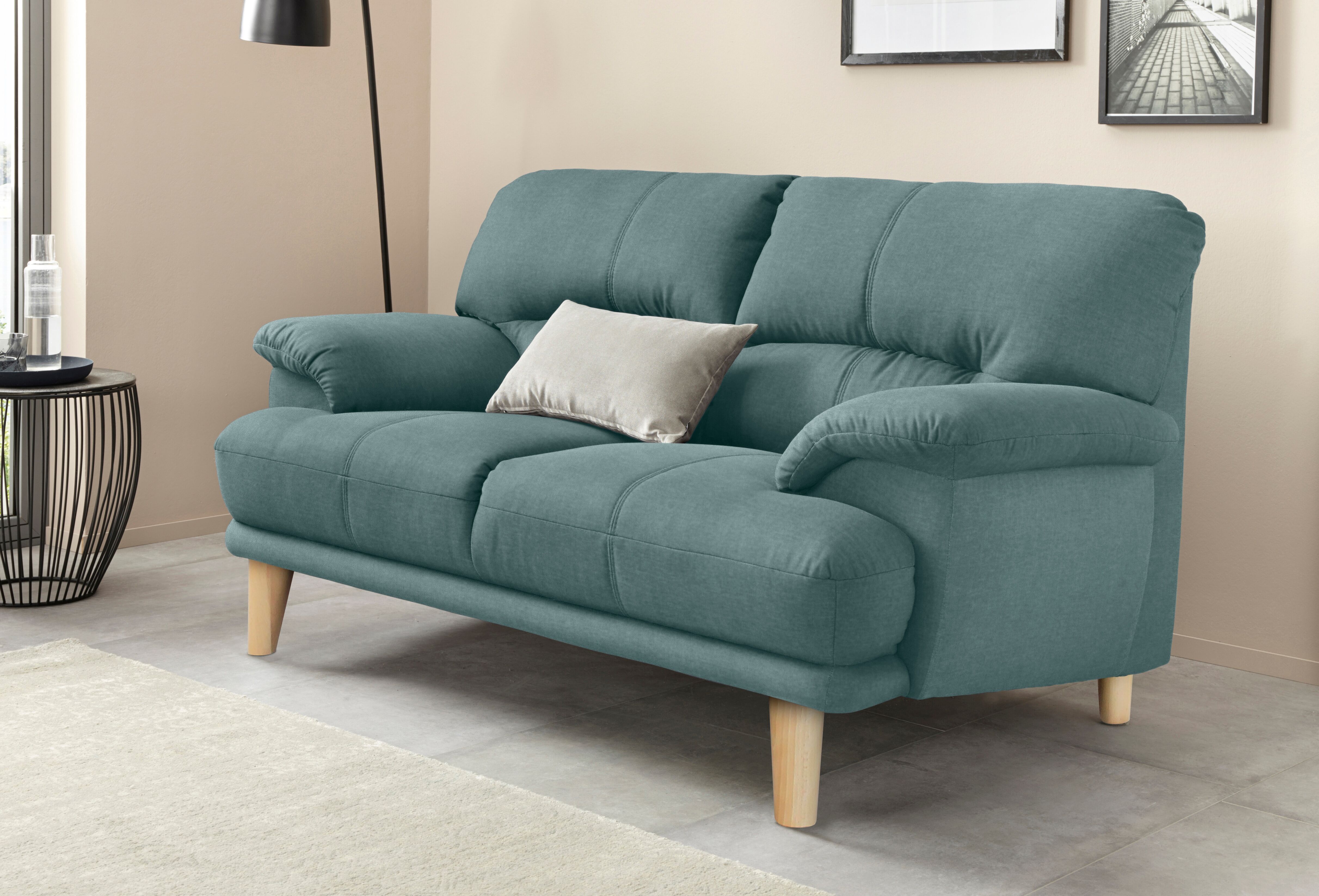 2-Sitzer TRENDMANUFAKTUR "Cecilia, italienische Designsprache, tolle Details", grün (mint), B:162cm H:87cm T:90cm, Struktur fein (100% Polyester);Microfaser Vintage (100% Polyester);Struktur (100% Polyester), Sofas, 2-Sitzer, hoher Sitzkomfort und extrabe